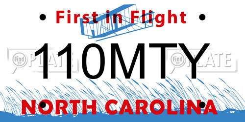 110MTY North Carolina License Plate