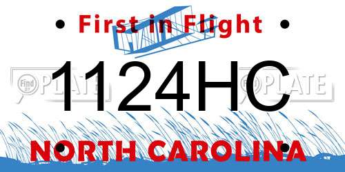 1124HC North Carolina License Plate