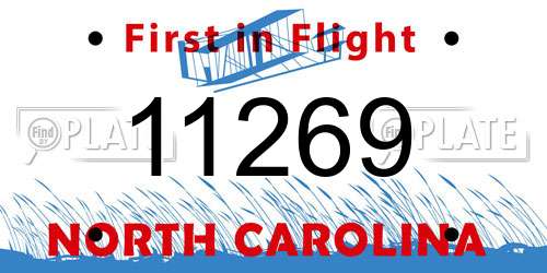 11269 North Carolina License Plate