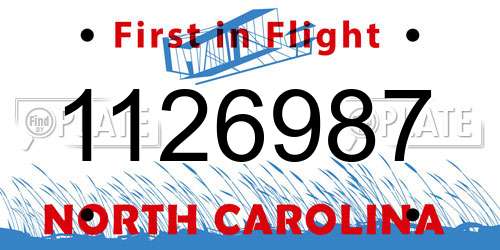 1126987 North Carolina License Plate