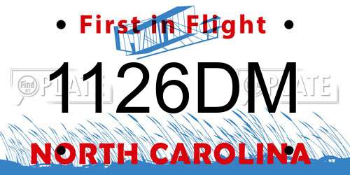 1126DM North Carolina License Plate