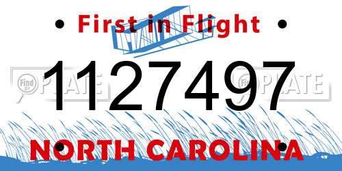 1127497 North Carolina License Plate