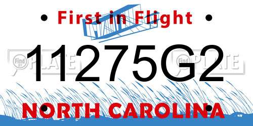 11275G2 North Carolina License Plate