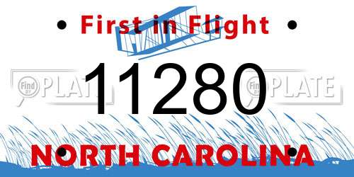 11280 North Carolina License Plate