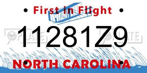 11281Z9 North Carolina License Plate
