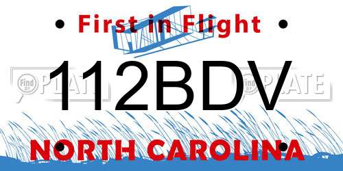 112BDV North Carolina License Plate