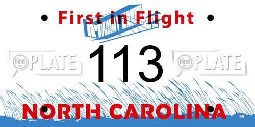 113 North Carolina License Plate