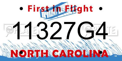 11327G4 North Carolina License Plate