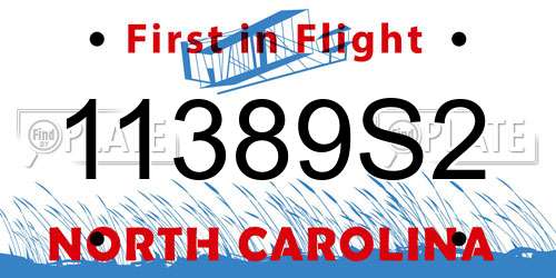 11389S2 North Carolina License Plate