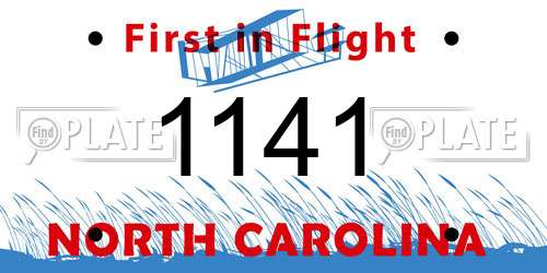 1141 North Carolina License Plate