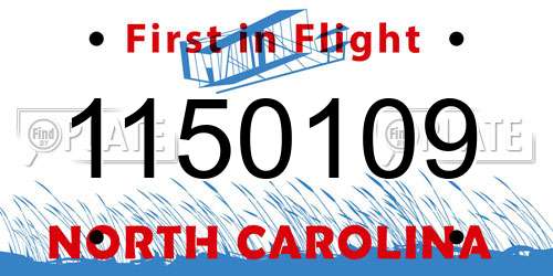 1150109 North Carolina License Plate