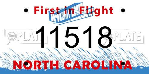 11518 North Carolina License Plate