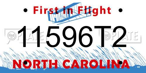 11596T2 North Carolina License Plate