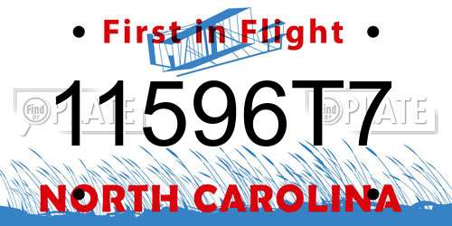 11596T7 North Carolina License Plate