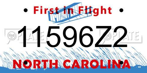 11596Z2 North Carolina License Plate
