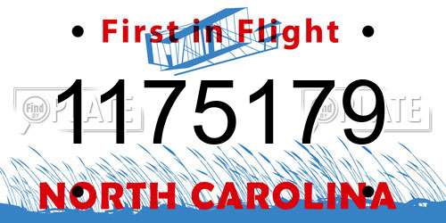 1175179 North Carolina License Plate