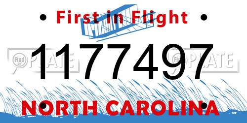 1177497 North Carolina License Plate