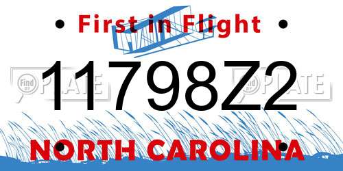 11798Z2 North Carolina License Plate