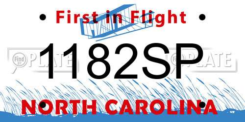 1182SP North Carolina License Plate