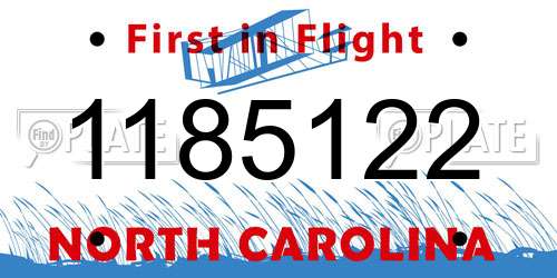 1185122 North Carolina License Plate