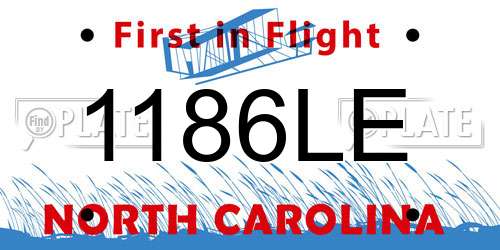 1186LE North Carolina License Plate