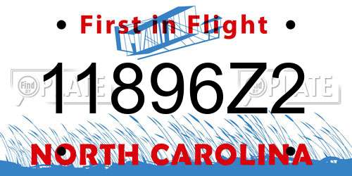 11896Z2 North Carolina License Plate