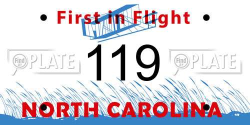 119 North Carolina License Plate