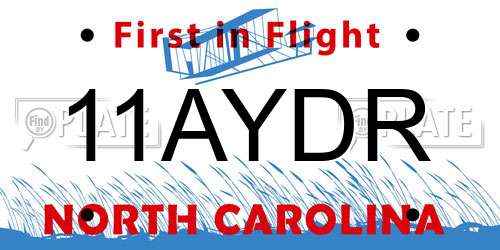 11AYDR North Carolina License Plate