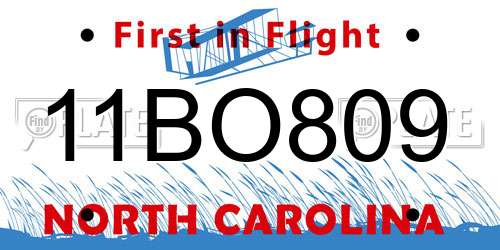 11BO809 North Carolina License Plate