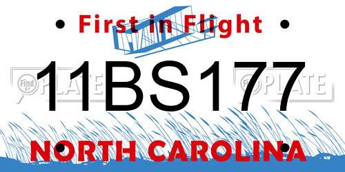 11BS177 North Carolina License Plate