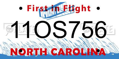 11OS756 North Carolina License Plate