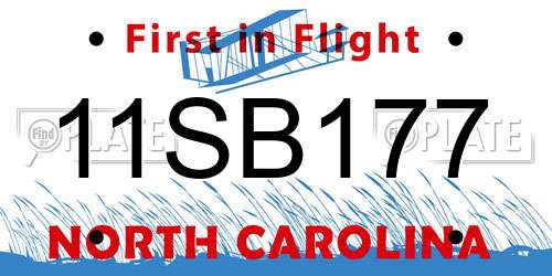 11SB177 North Carolina License Plate