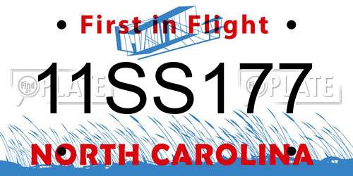 11SS177 North Carolina License Plate