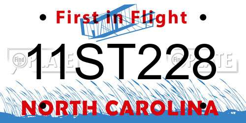 11ST228 North Carolina License Plate
