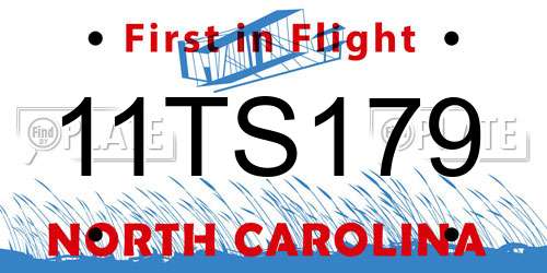 11TS179 North Carolina License Plate