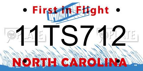 11TS712 North Carolina License Plate