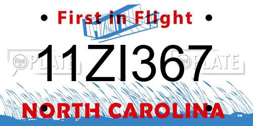 11ZI367 North Carolina License Plate