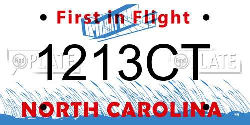 1213CT North Carolina License Plate