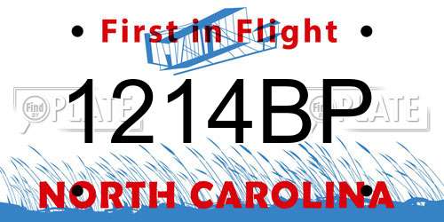 1214BP North Carolina License Plate