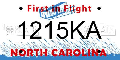 1215KA North Carolina License Plate