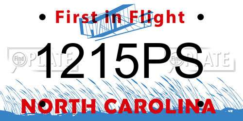 1215PS North Carolina License Plate
