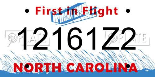 12161Z2 North Carolina License Plate