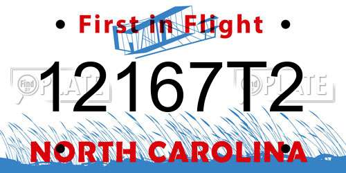 12167T2 North Carolina License Plate