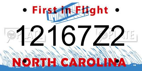 12167Z2 North Carolina License Plate