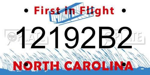 12192B2 North Carolina License Plate