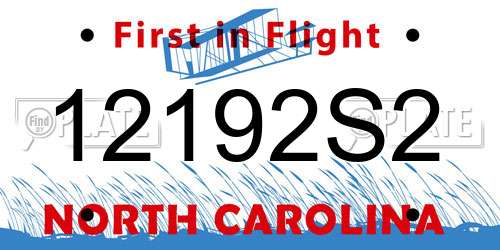 12192S2 North Carolina License Plate