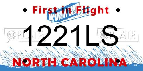 1221LS North Carolina License Plate