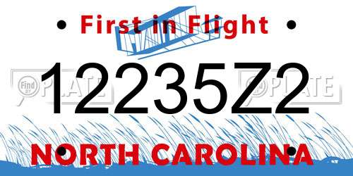 12235Z2 North Carolina License Plate