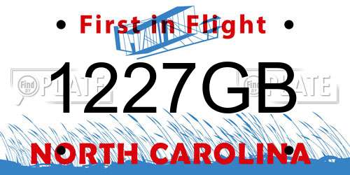 1227GB North Carolina License Plate