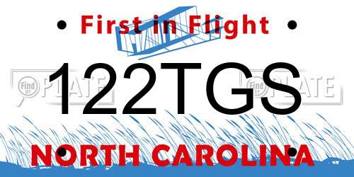 122TGS North Carolina License Plate